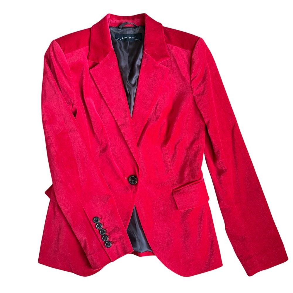 Zara Basics Women's Red Corduroy Blazer